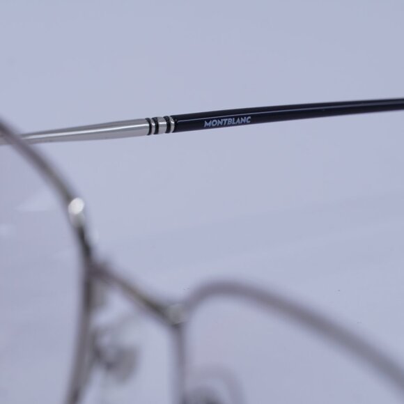 Montblanc MB0129O 001 Eyeglasses Silver 49mm Geometric Frame - Picture 9 of 11